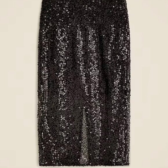 J. Crew Black Sequin Skirt - Picture 1 of 7